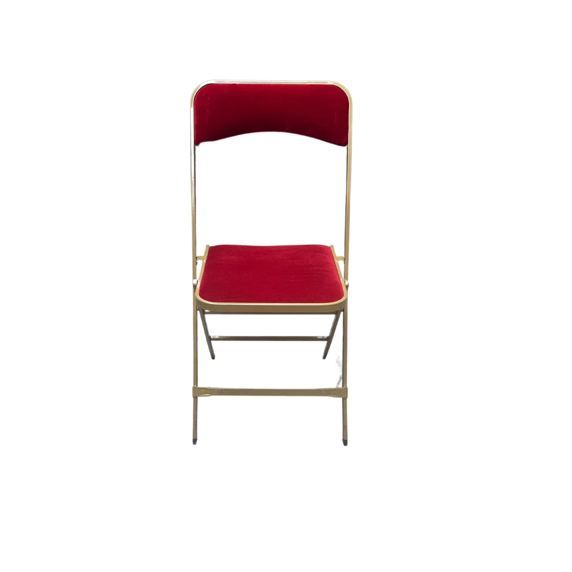 Chaise pliante velours rouge                  - Image 2