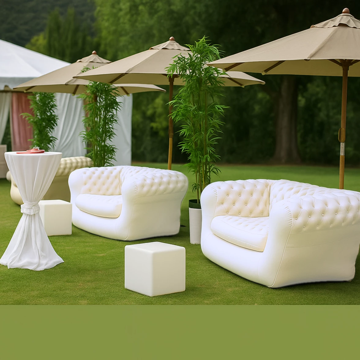 Canapé Chesterfield 170x105x75 BLANC - Image 3