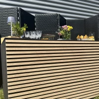 Paravent HAVANE tressé noir                   - Miniature 2