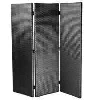 Paravent HAVANE tressé noir                   - Miniature 1