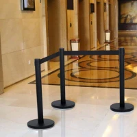 Potelet noir à sangle 91cm - Miniature 3